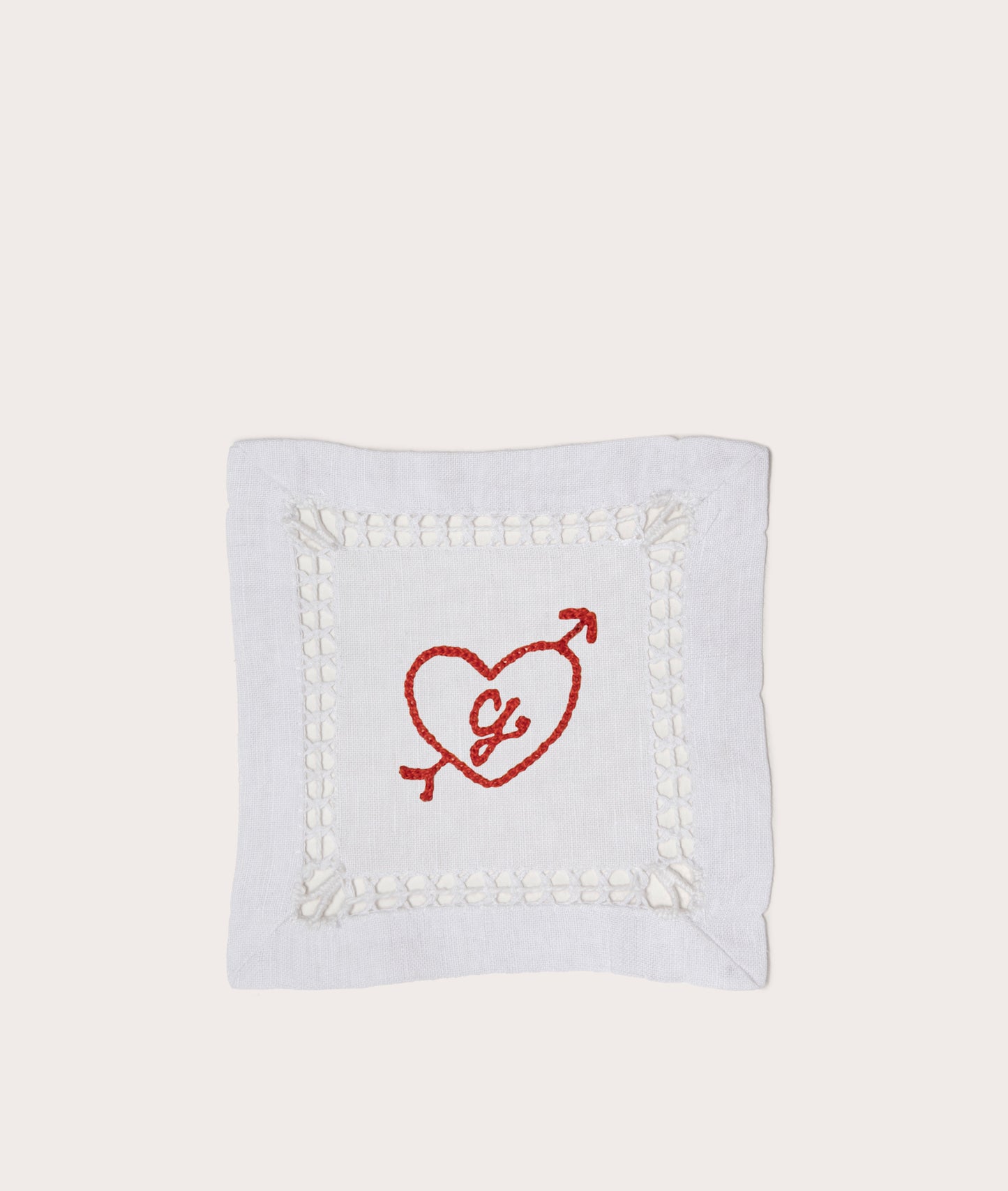 Personalized Cocktail Napkins, À Jour Stitch