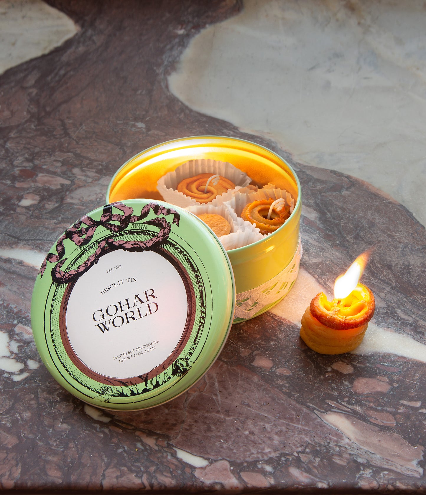 Candle, Gohar World Biscuit Tin