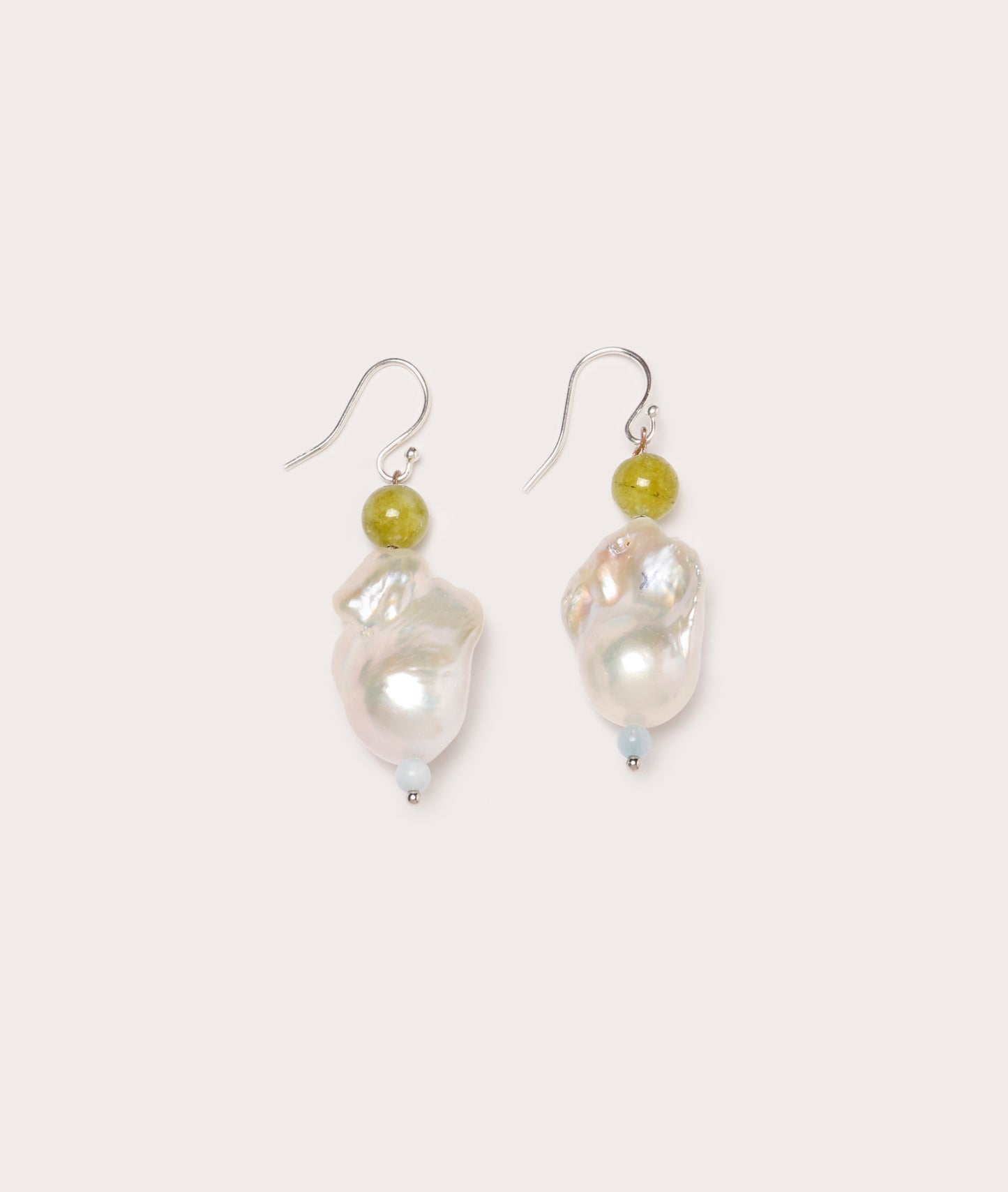 Host Earrings, Baroque Pearl & Stones
