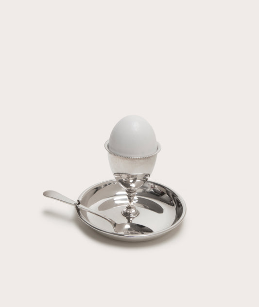 Egg Cup with Saucer and Spoon