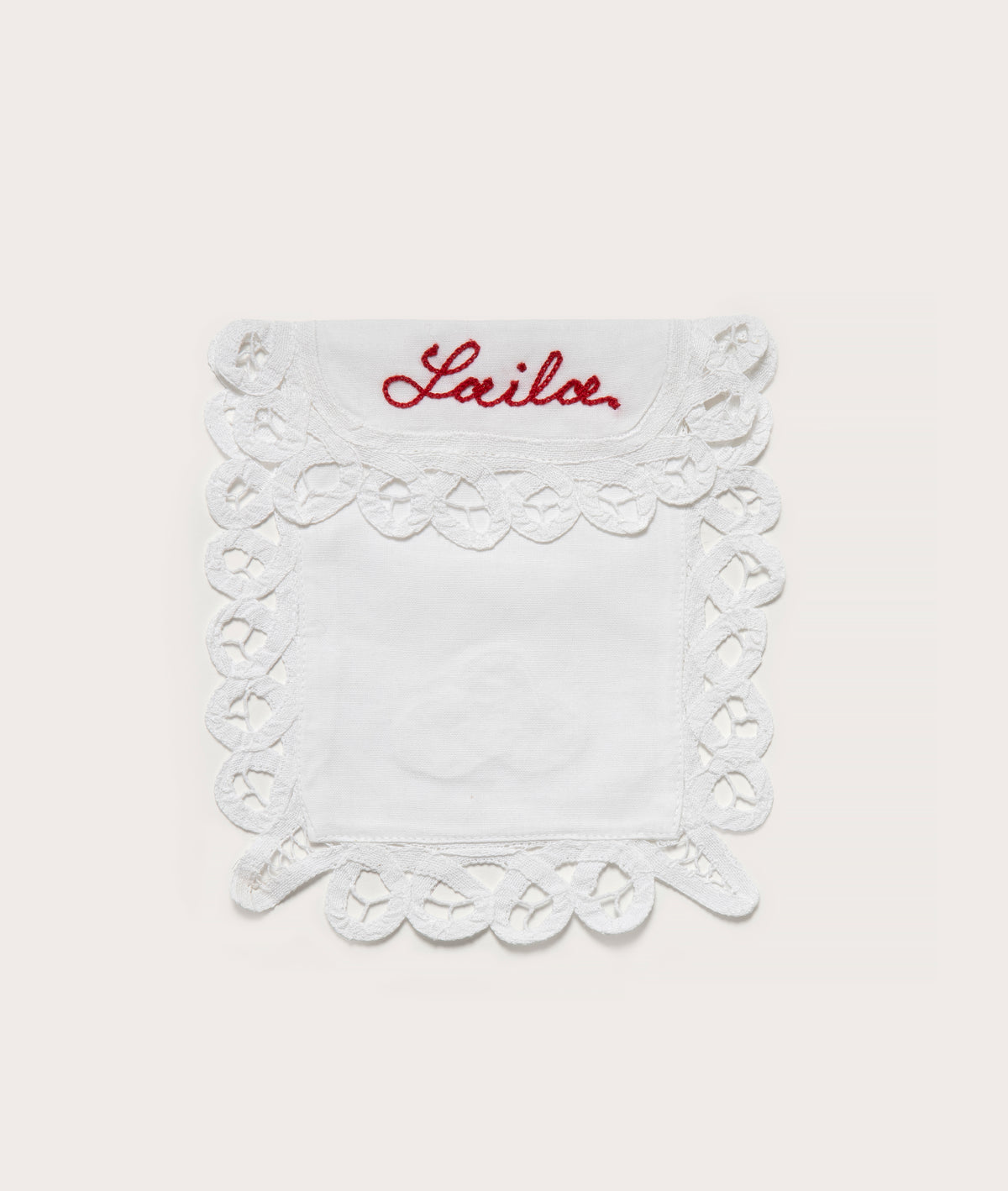 Personalized Lace Envelope, Battenberg with Stationery Card