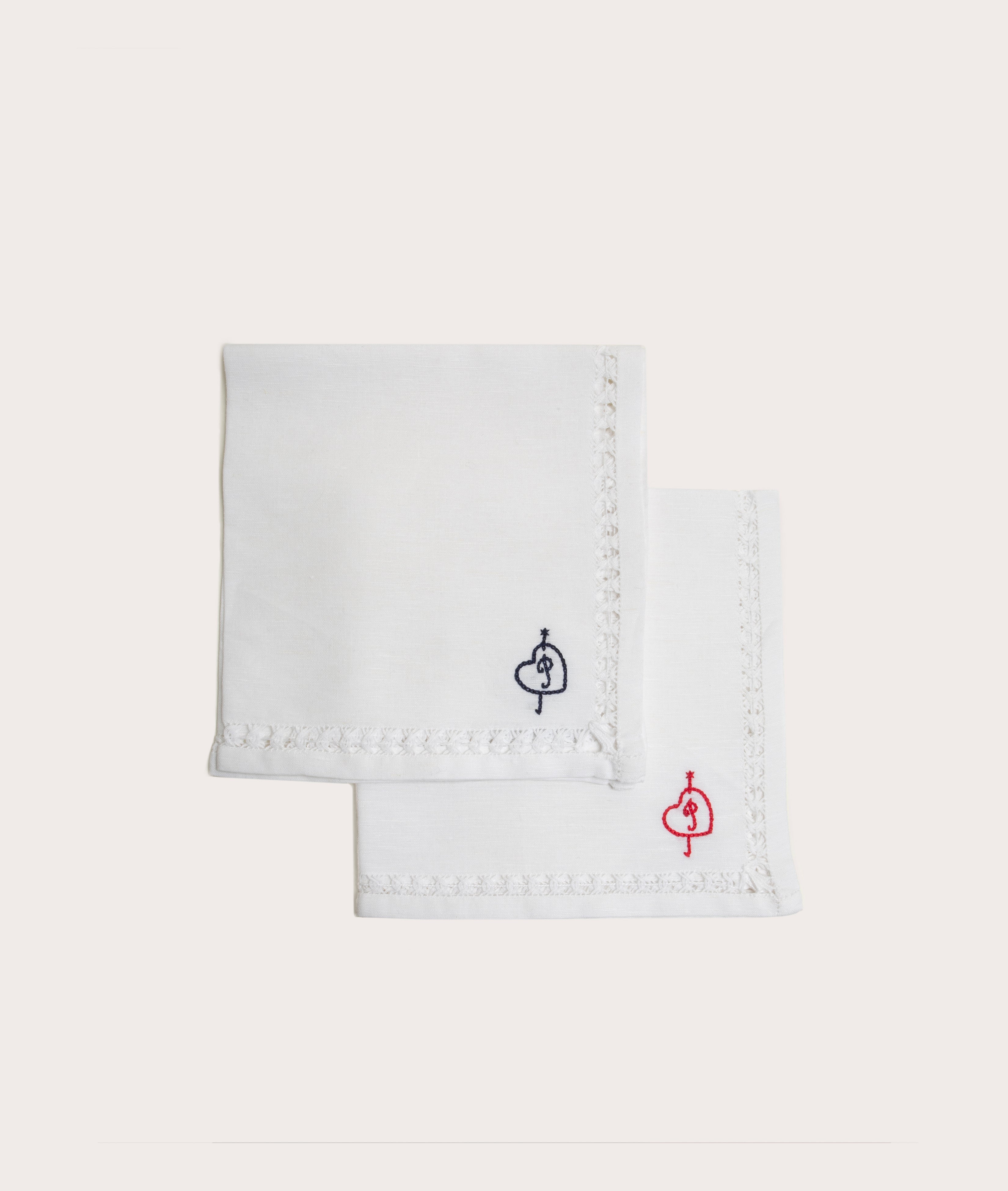 Personalized Dinner Napkins, Á Jour Stitch
