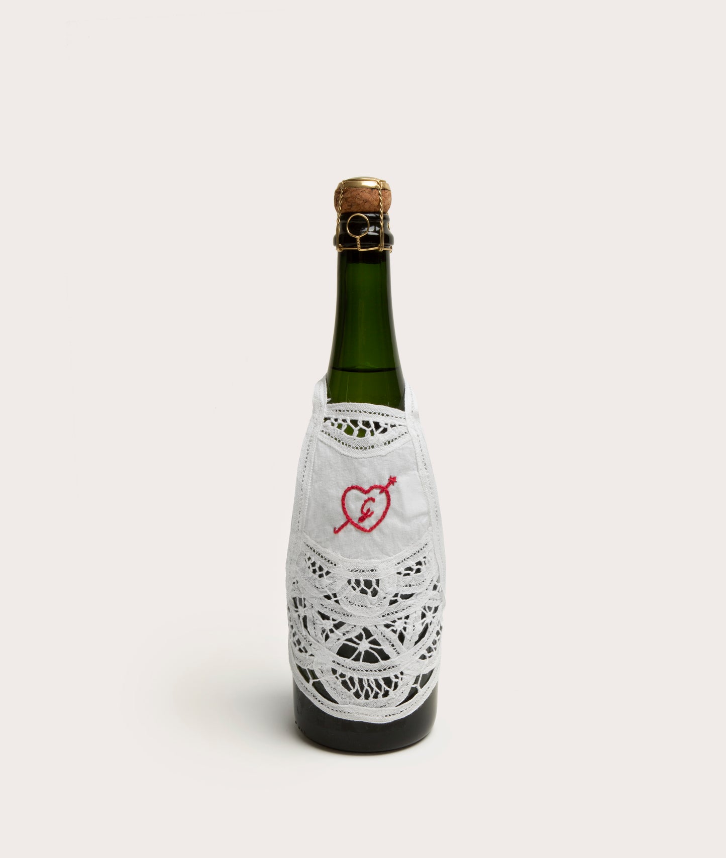 Personalized Bottle Apron, Battenburg Lace