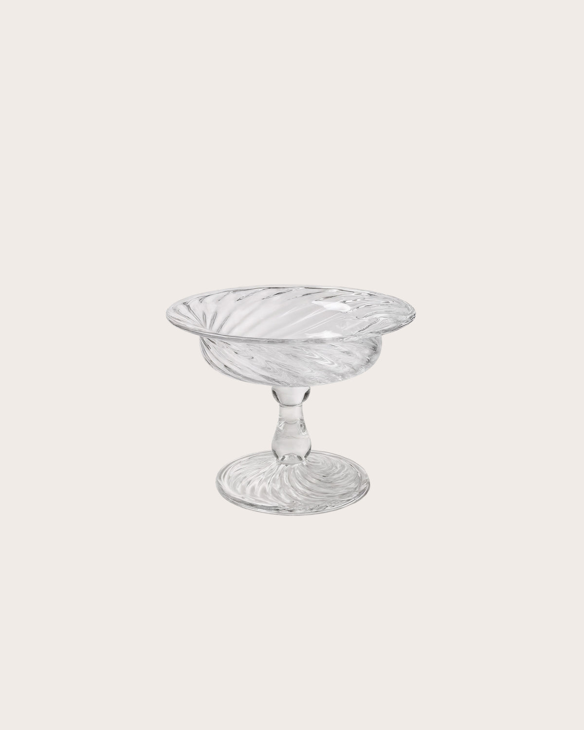Pair of fluted Spiral ice cream coupes in mouth-blown Egyptian glass, Gohar World