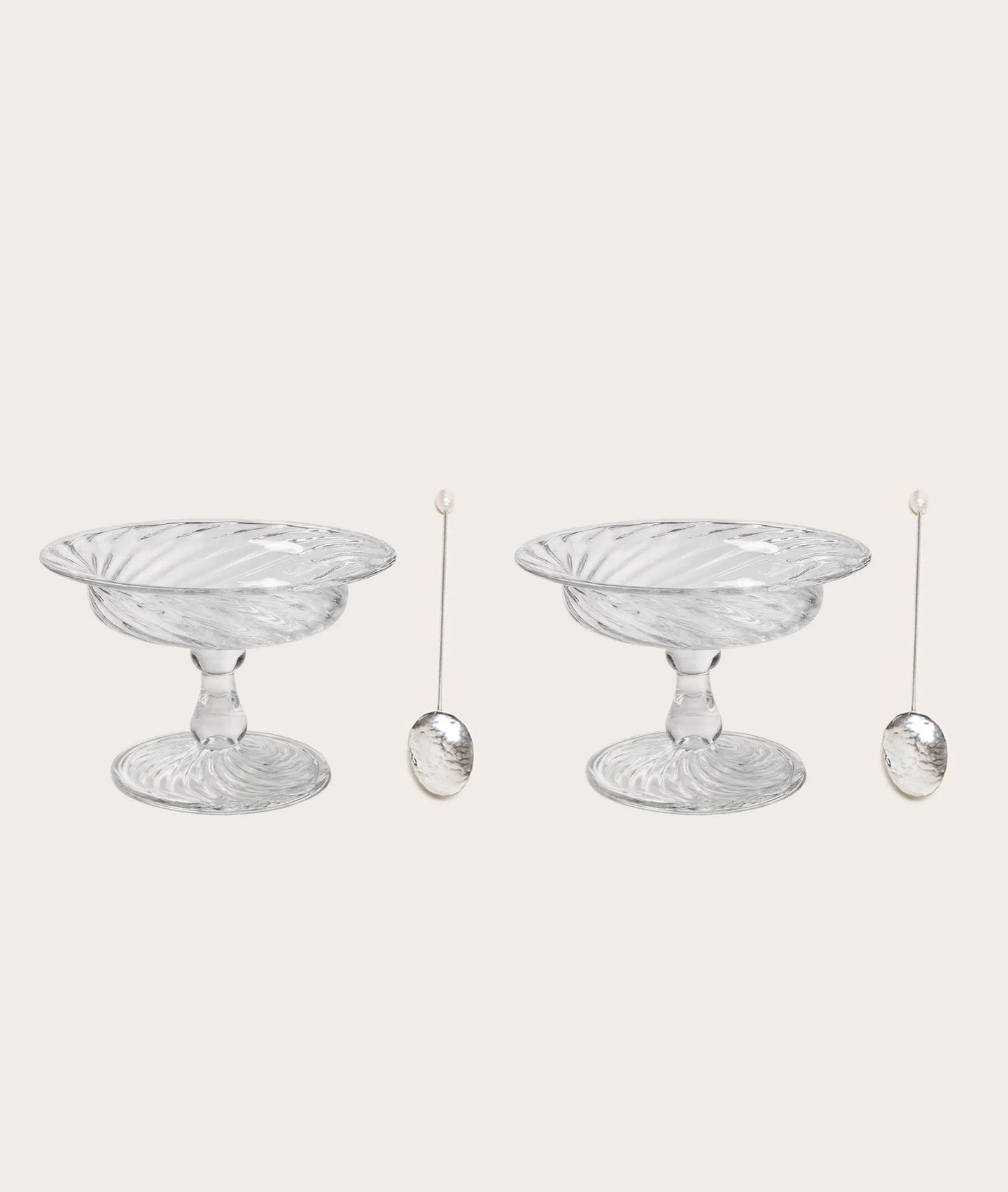 Spiral Ice Cream Coupe & Spoon - Set