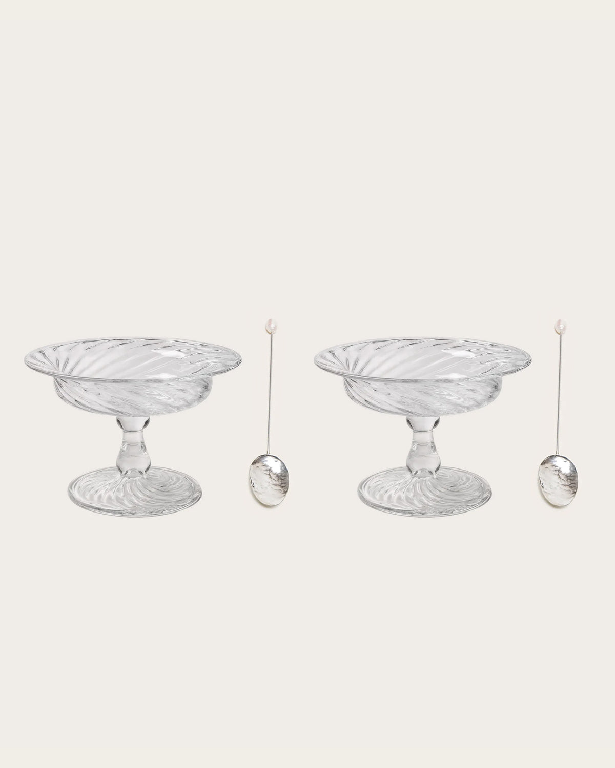 Spiral Ice Cream Coupe & Spoon - Set