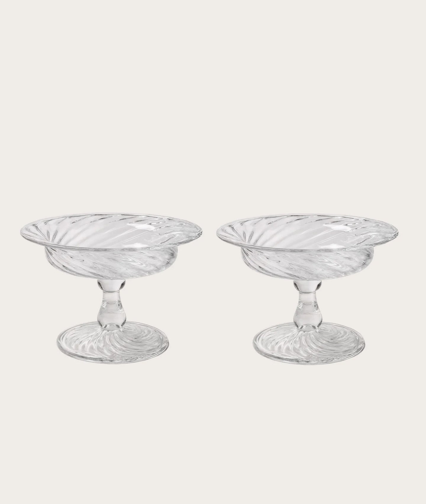 Spiral Ice Cream Coupe - Pair