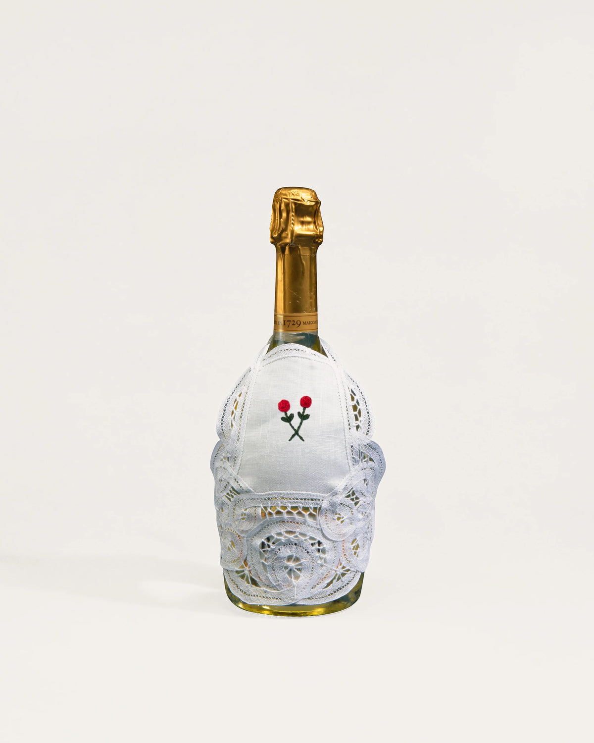 Bottle Apron, Champagne - Red Rose