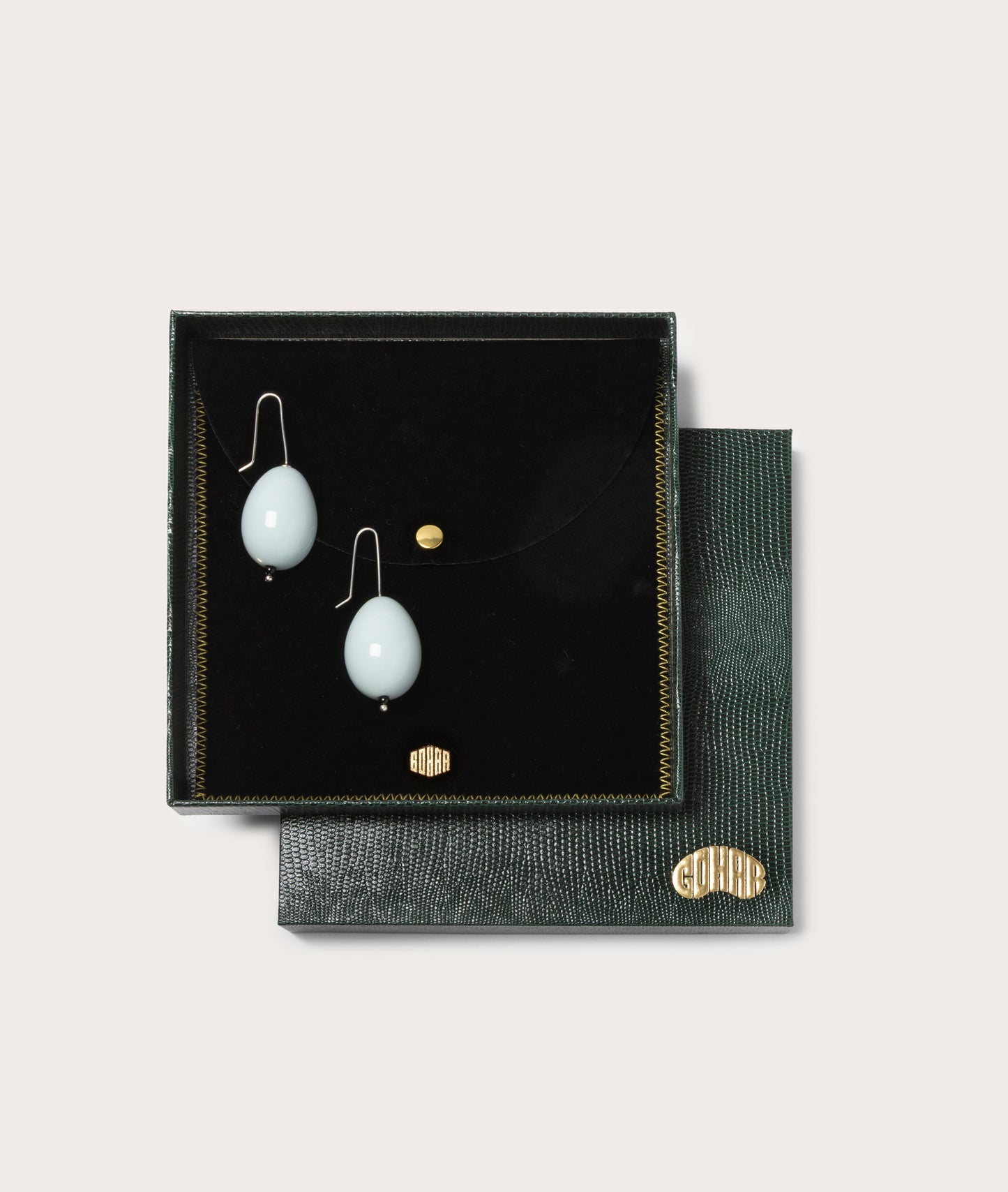 Host Earrings, Egg - Blue