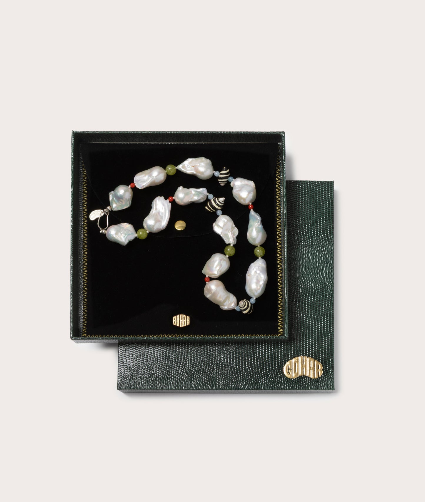 Host Necklace, Baroque Pearl & Shell