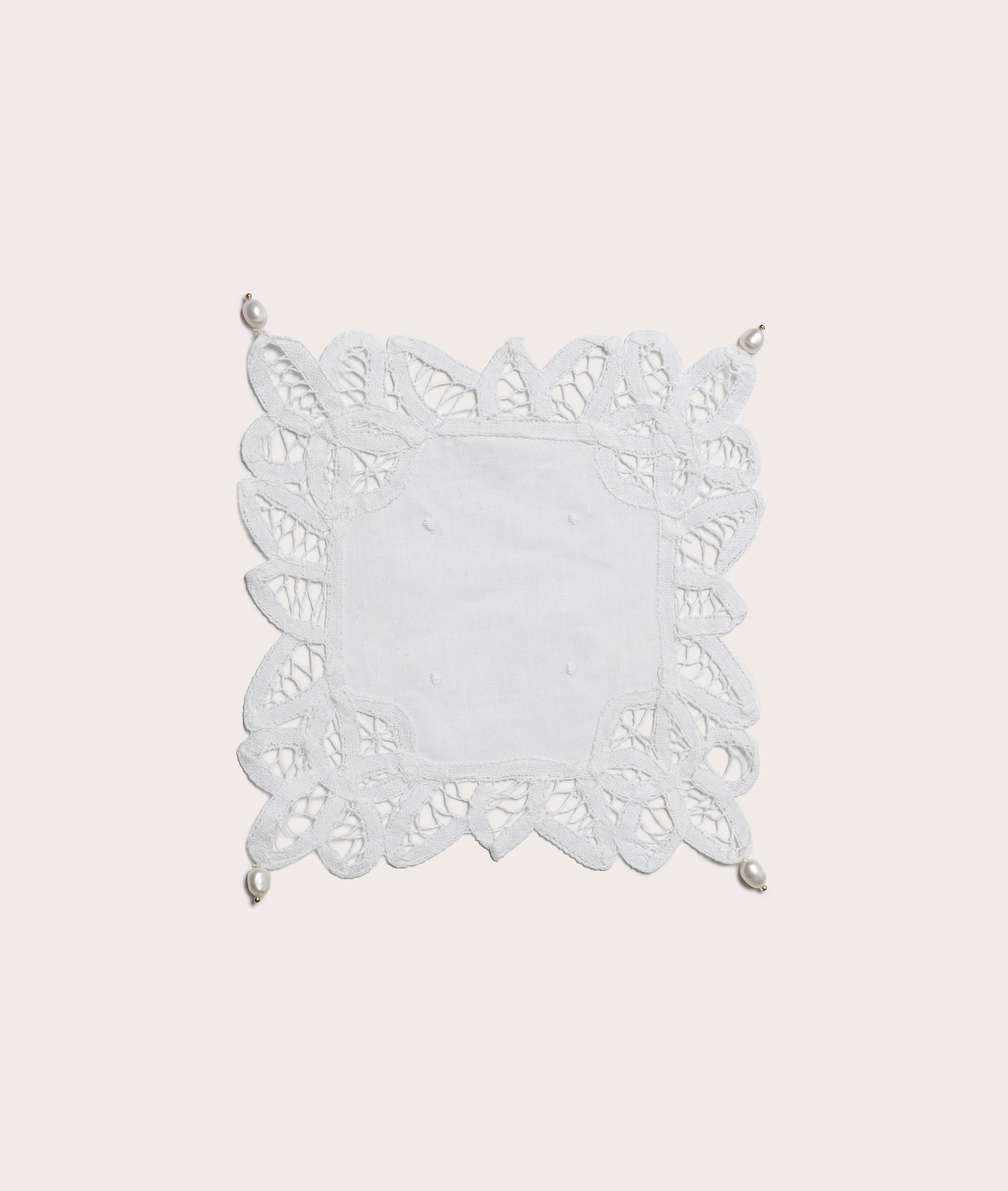 Gohar Lace Doily Coaster with Pearls