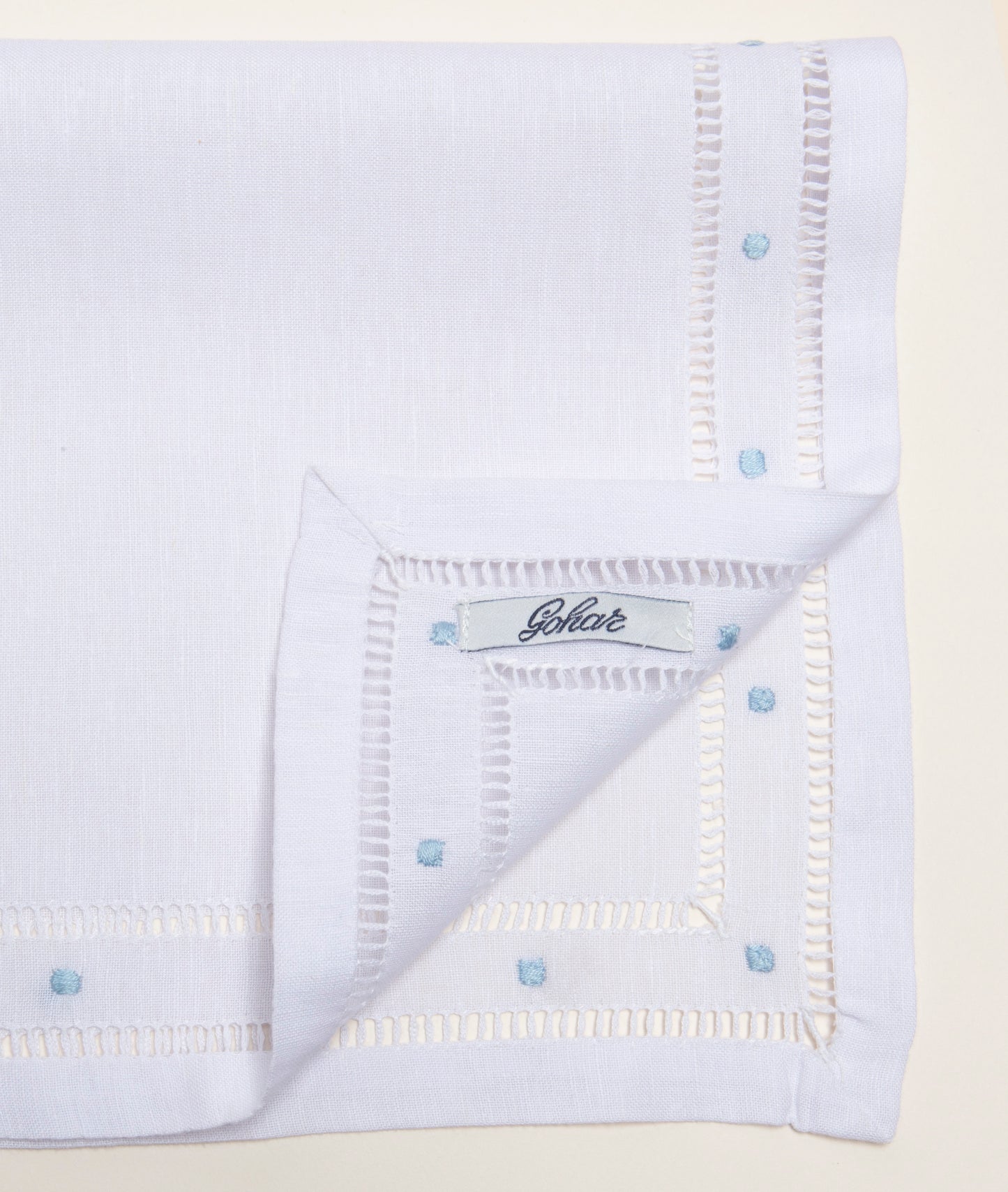 Dinner Napkin with À-jour Stitch & Embroidery- Pair