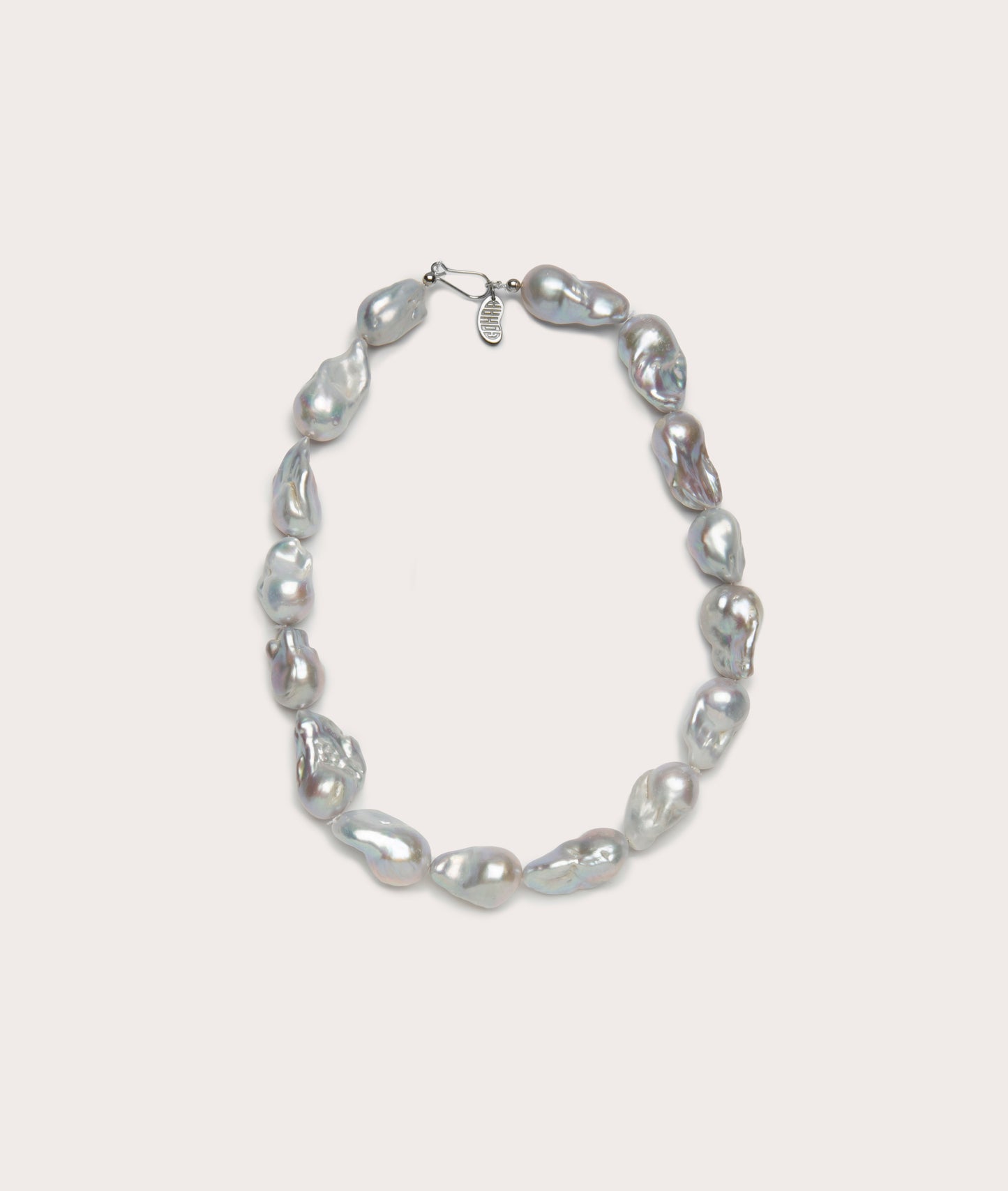 Host Necklace, Silver Baroque Pearl