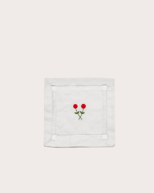 À Jour Cocktail Napkins with Rose Embroidery, Gohar World