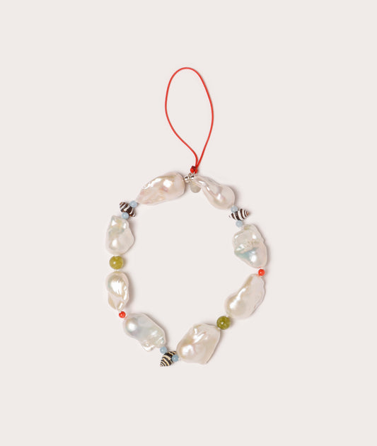 Phone Charm Wristlet, Baroque Pearl & Shell