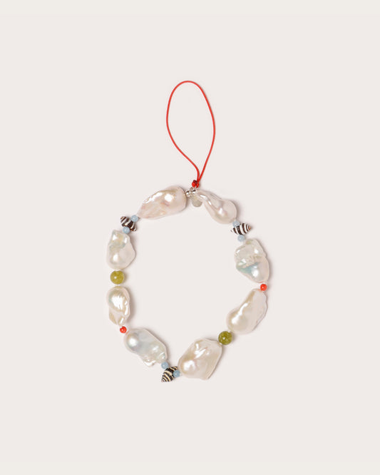 Phone Charm Wristlet, Baroque Pearl & Shell