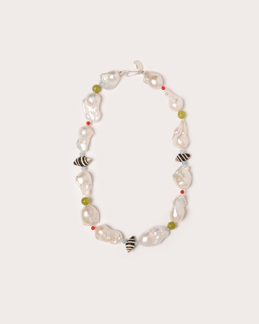 Host Necklace, Baroque Pearl & Shell