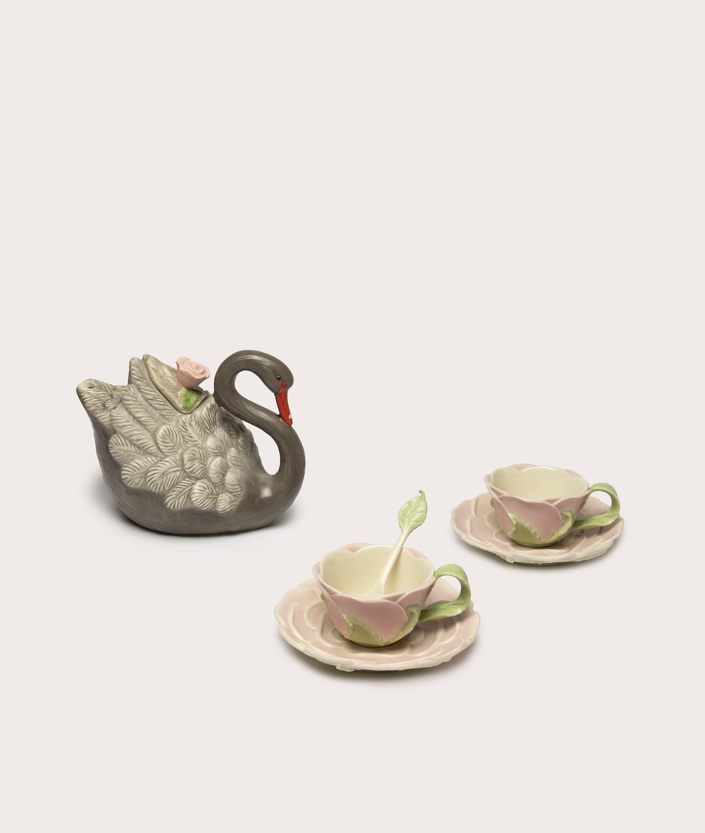 Rose Swan Tea Set