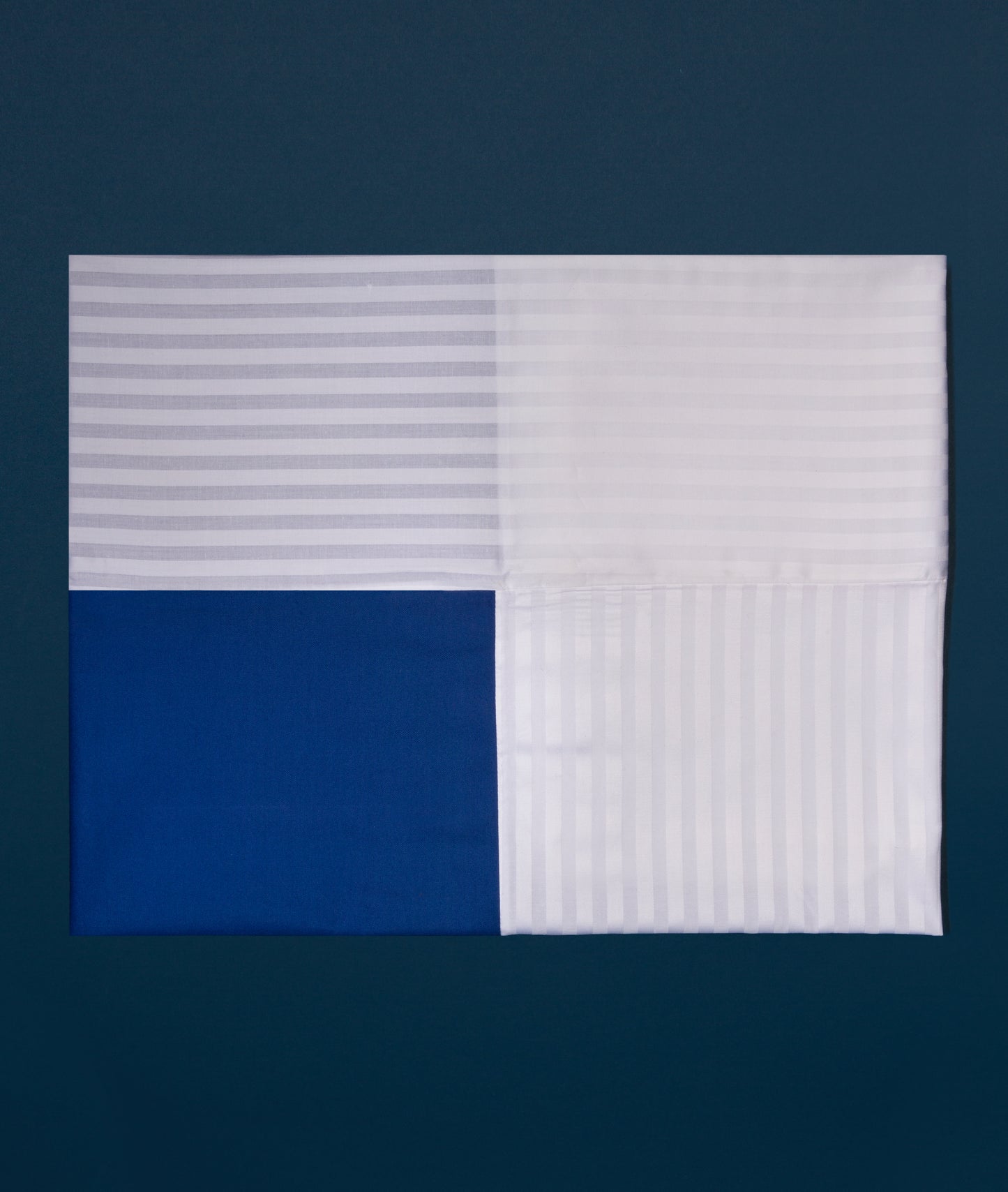 Panel Tablecloth, Royal Blue/White Extension